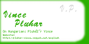 vince pluhar business card